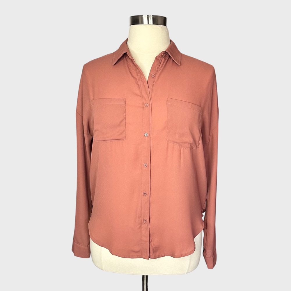 Forever‎ 21 Button Front Blouse with Chest Pockets